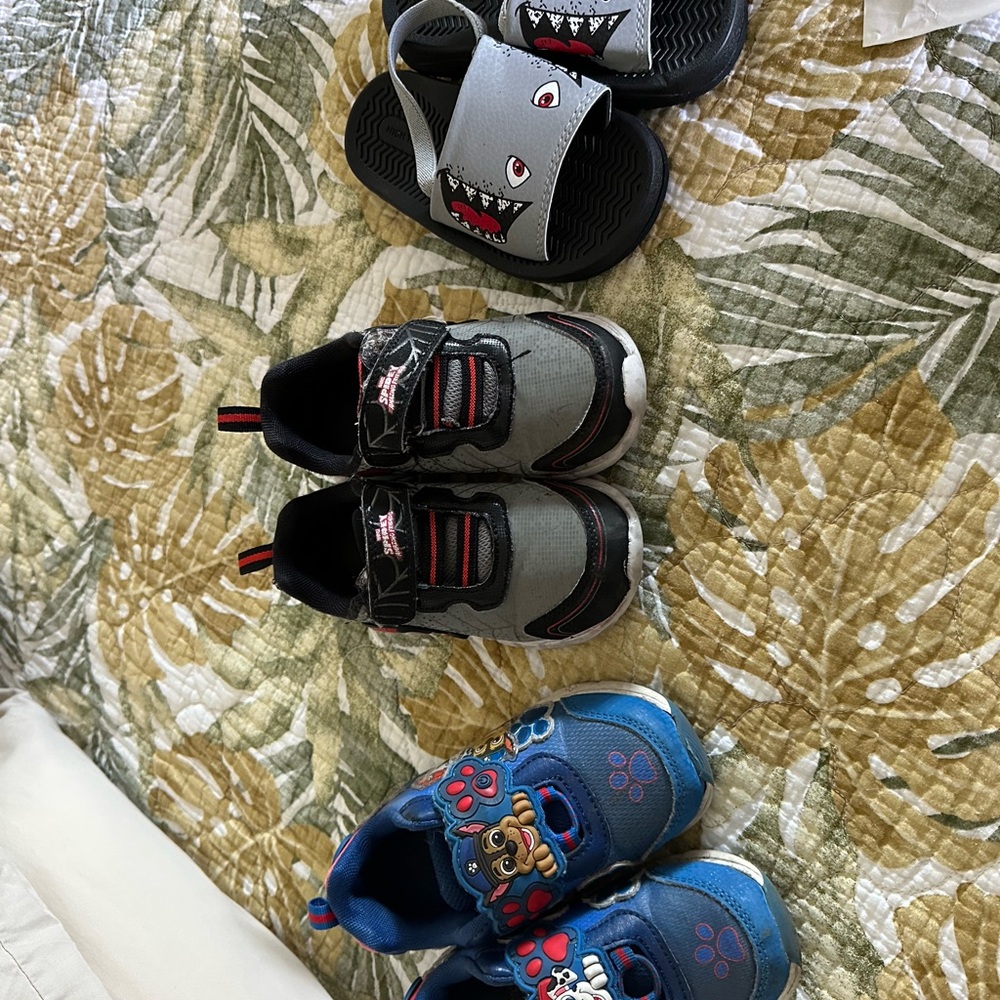 Kids Blue and Gray Shoes Set